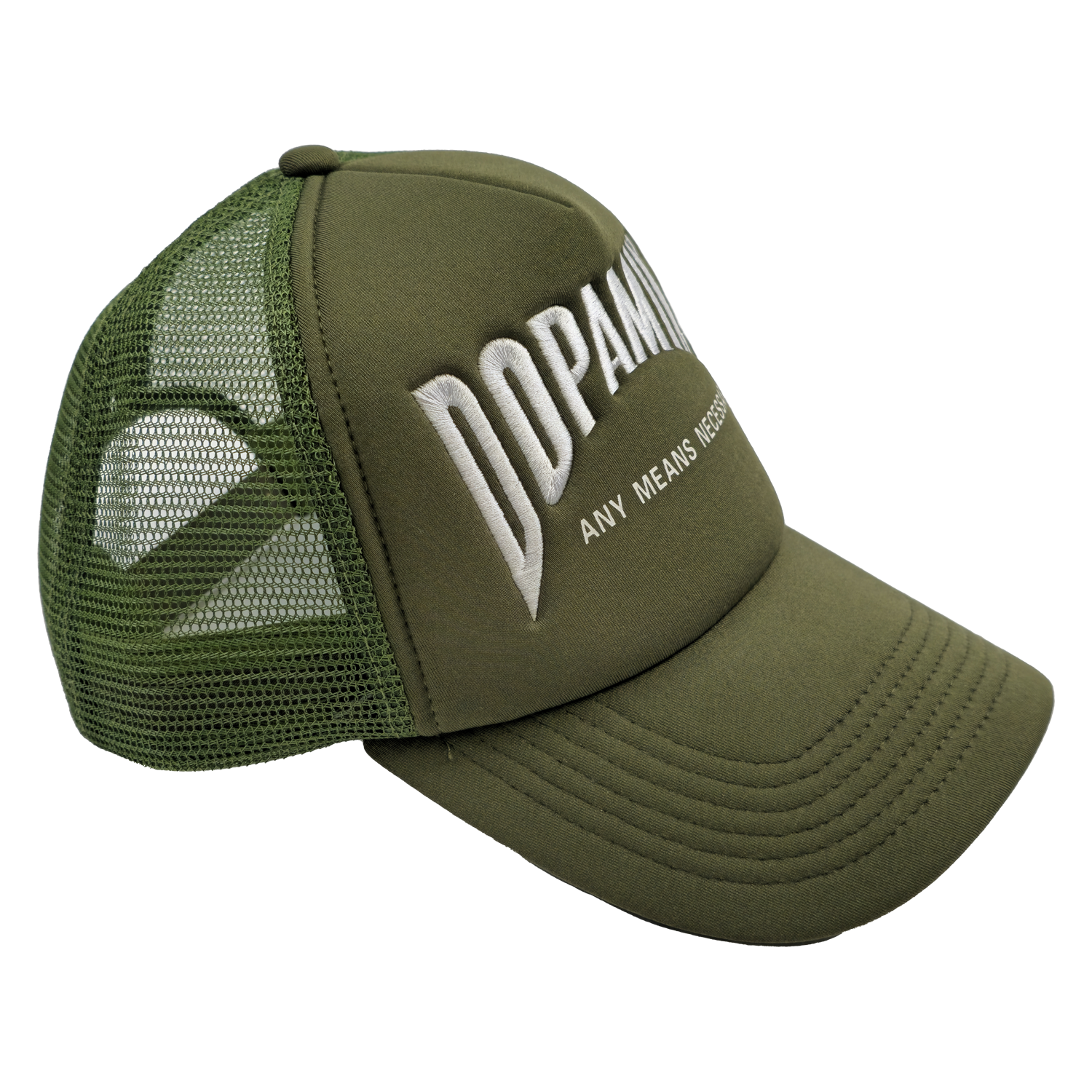 Dopamine Trucker Hat Olive