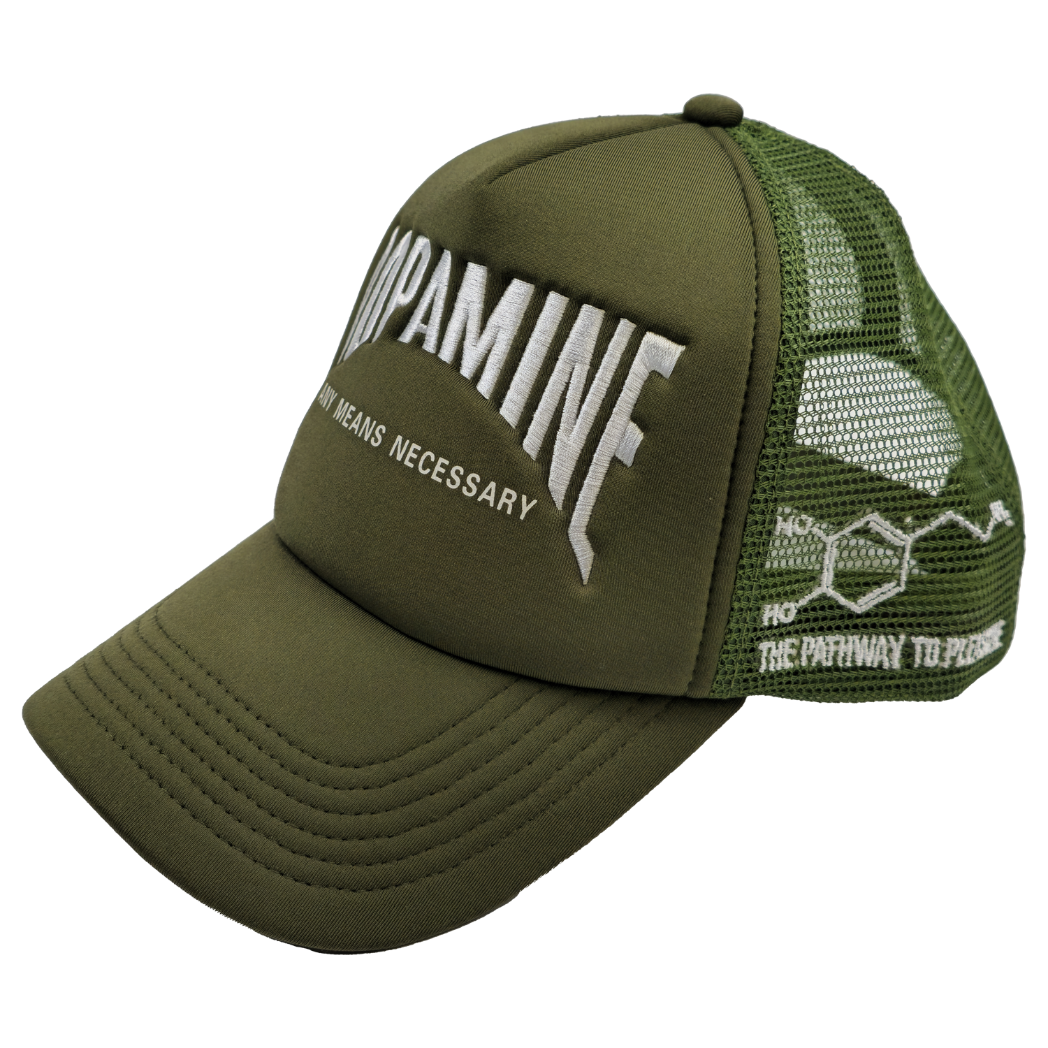 Dopamine Trucker Hat Olive
