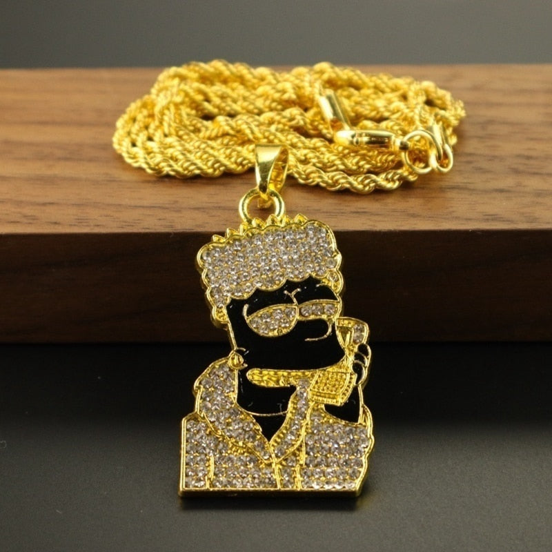 Hip Hop Fierce Shark Inlaid Zircon Pendant Charm Trend Necklace
