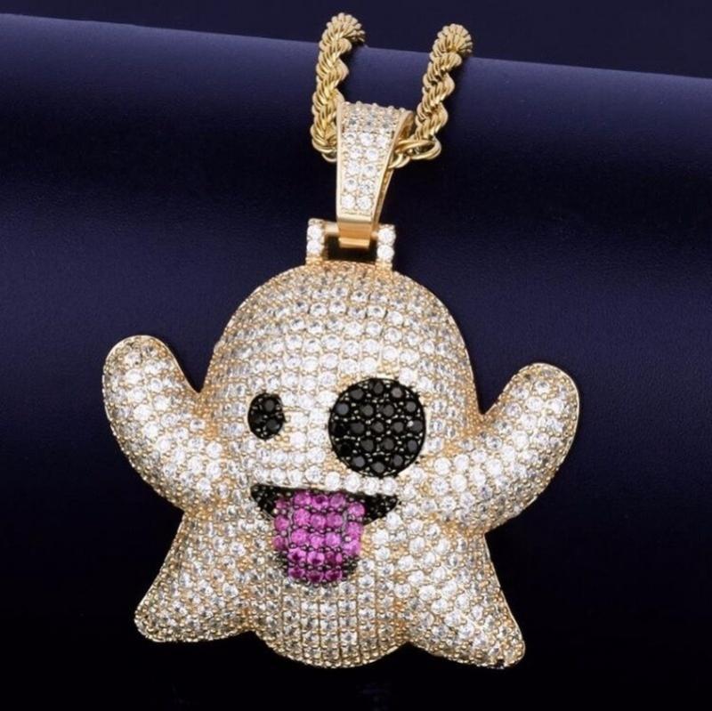 Hip Hop Fierce Shark Inlaid Zircon Pendant Charm Trend Necklace