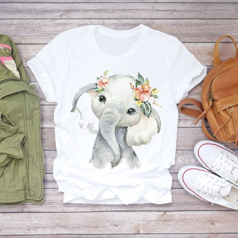 Dream Feather Print Summer Short Sleeve T-Shirts Top Graphic Plue Size