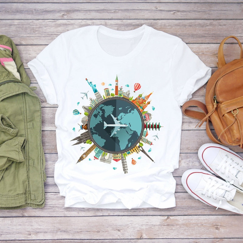 Dream Feather Print Summer Short Sleeve T-Shirts Top Graphic Plue Size