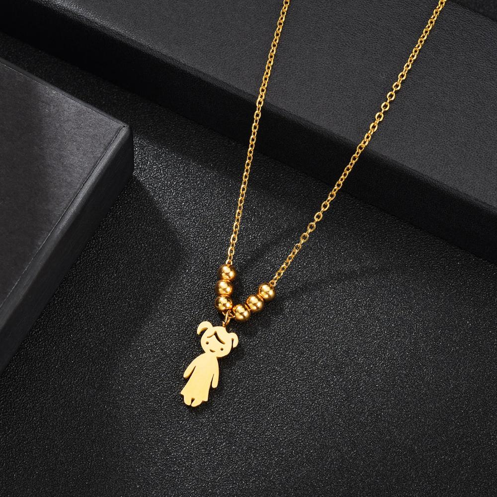 Personalized Boy Girl Kids Pendant Necklace Women Child Engraved Name Date Family Jewelry