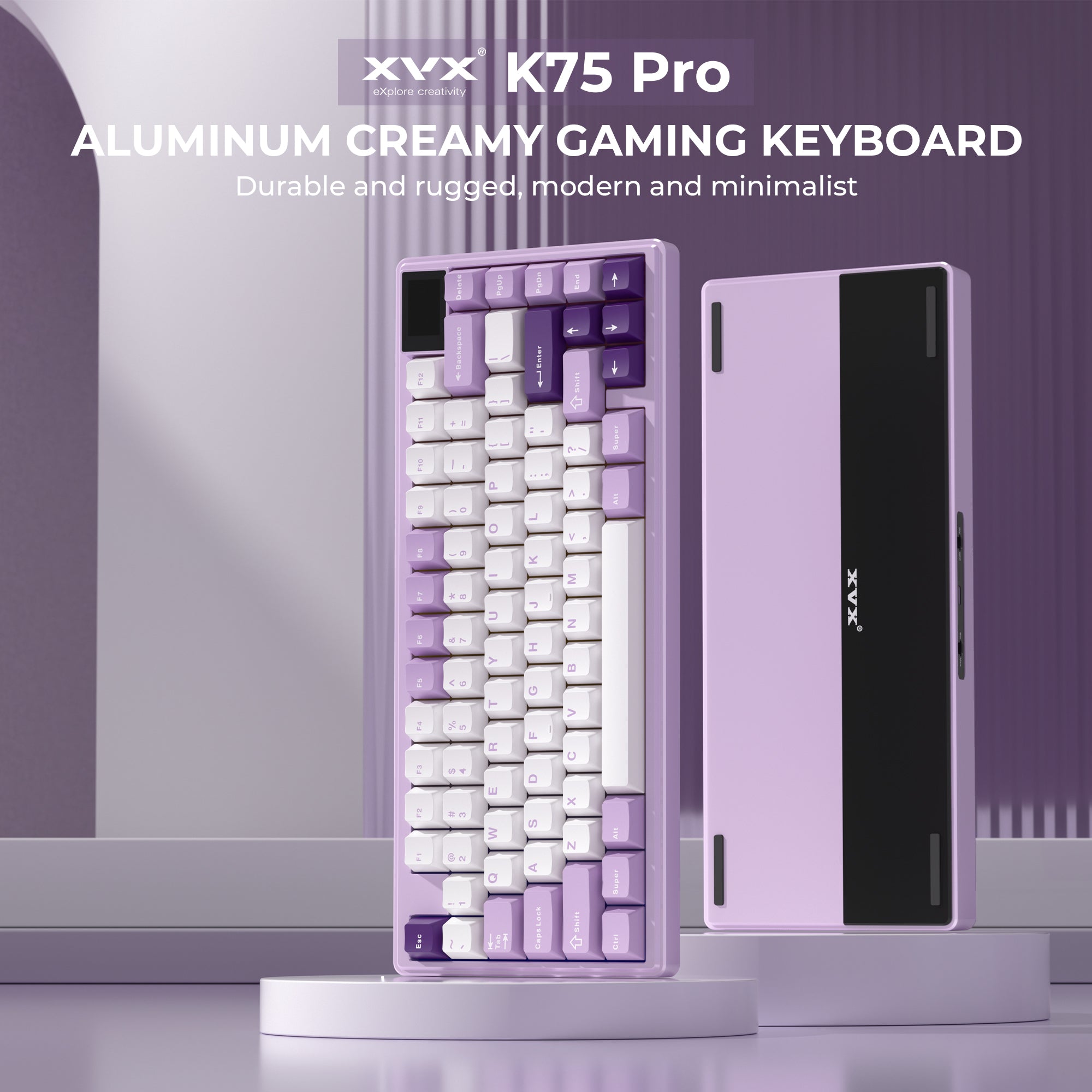 XVX K75 Pro 75% CNC Aluminum Wireless Gasket Mechanical Keyboard