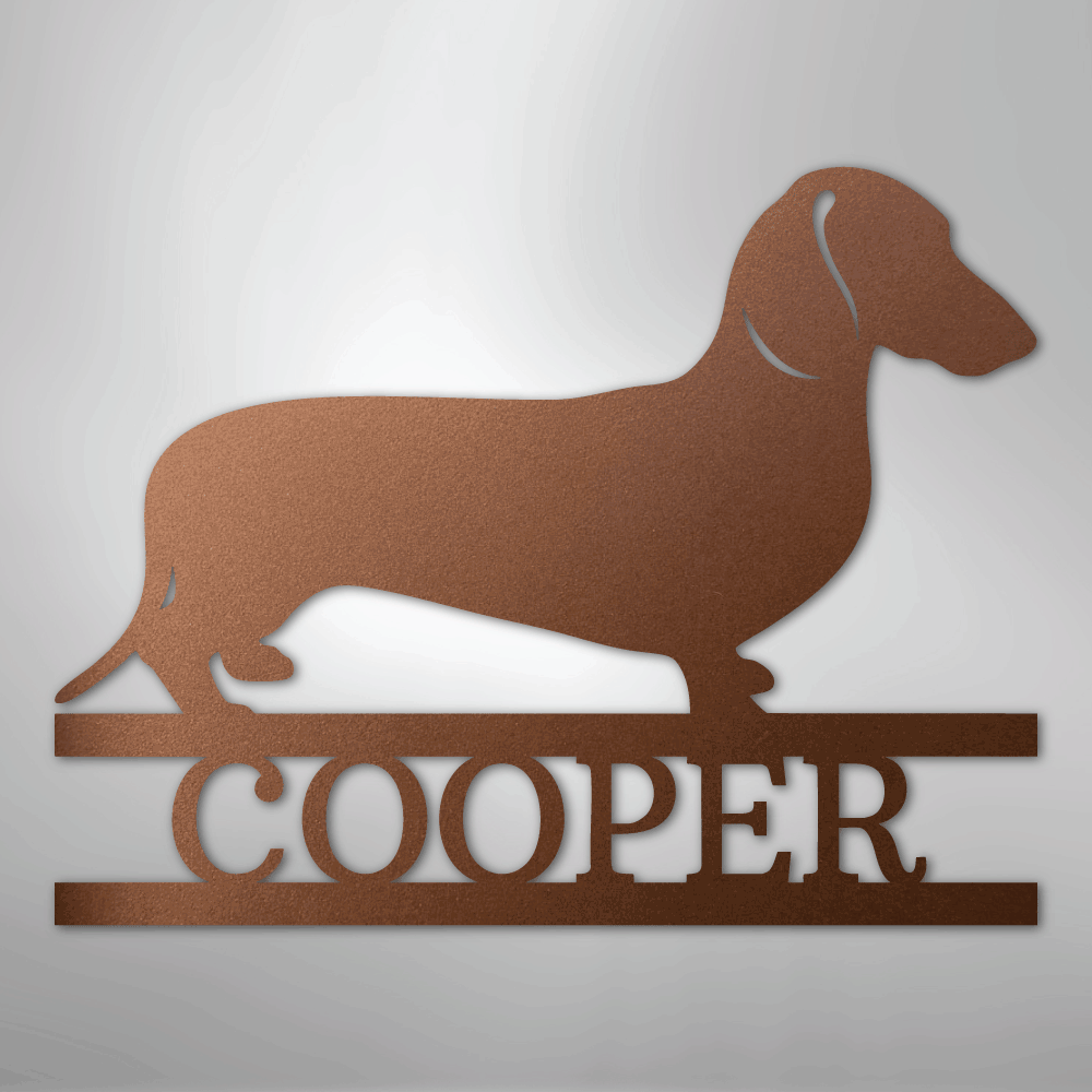 Dachshund Monogram - Steel Sign