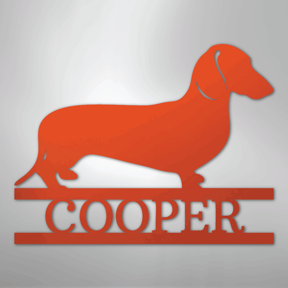 Dachshund Monogram - Steel Sign