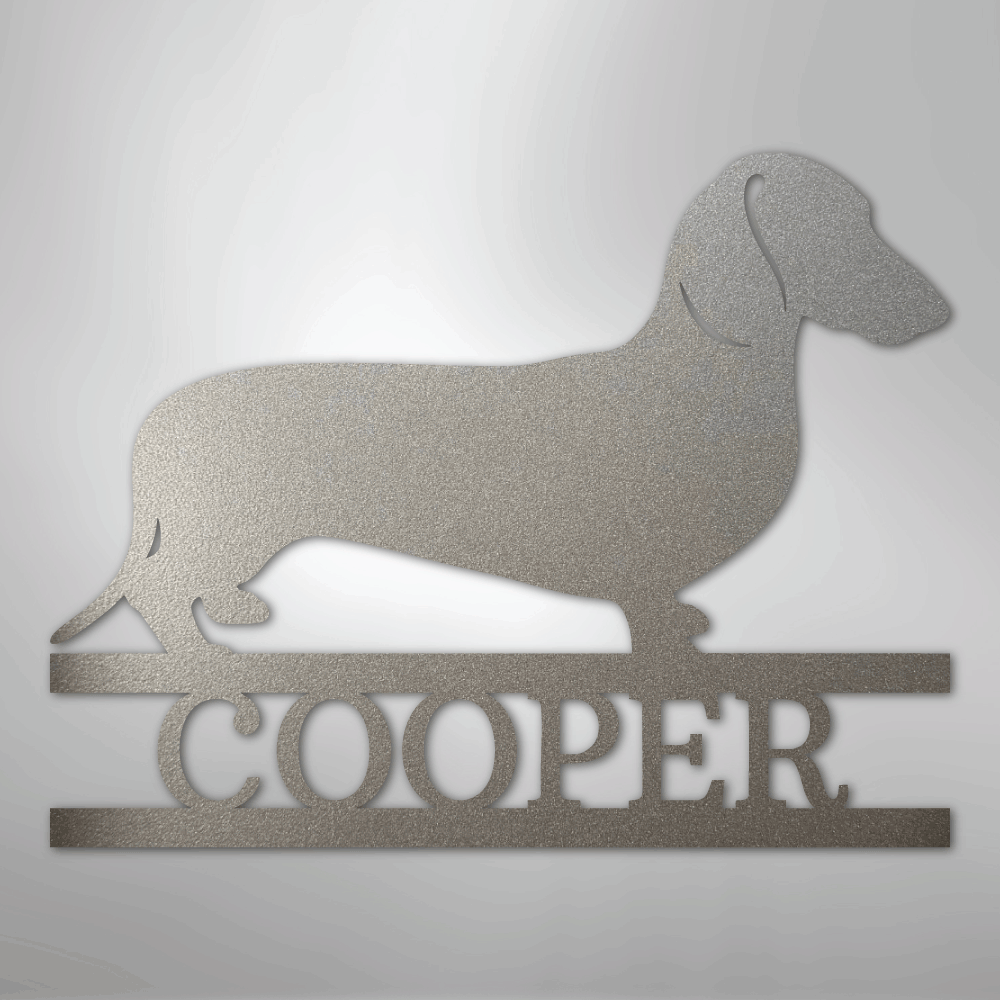 Dachshund Monogram - Steel Sign