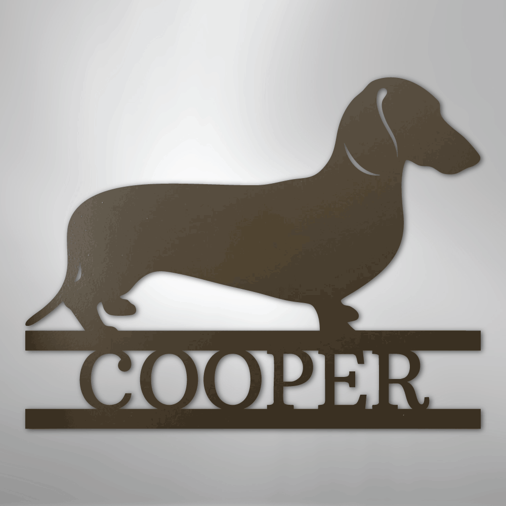 Dachshund Monogram - Steel Sign