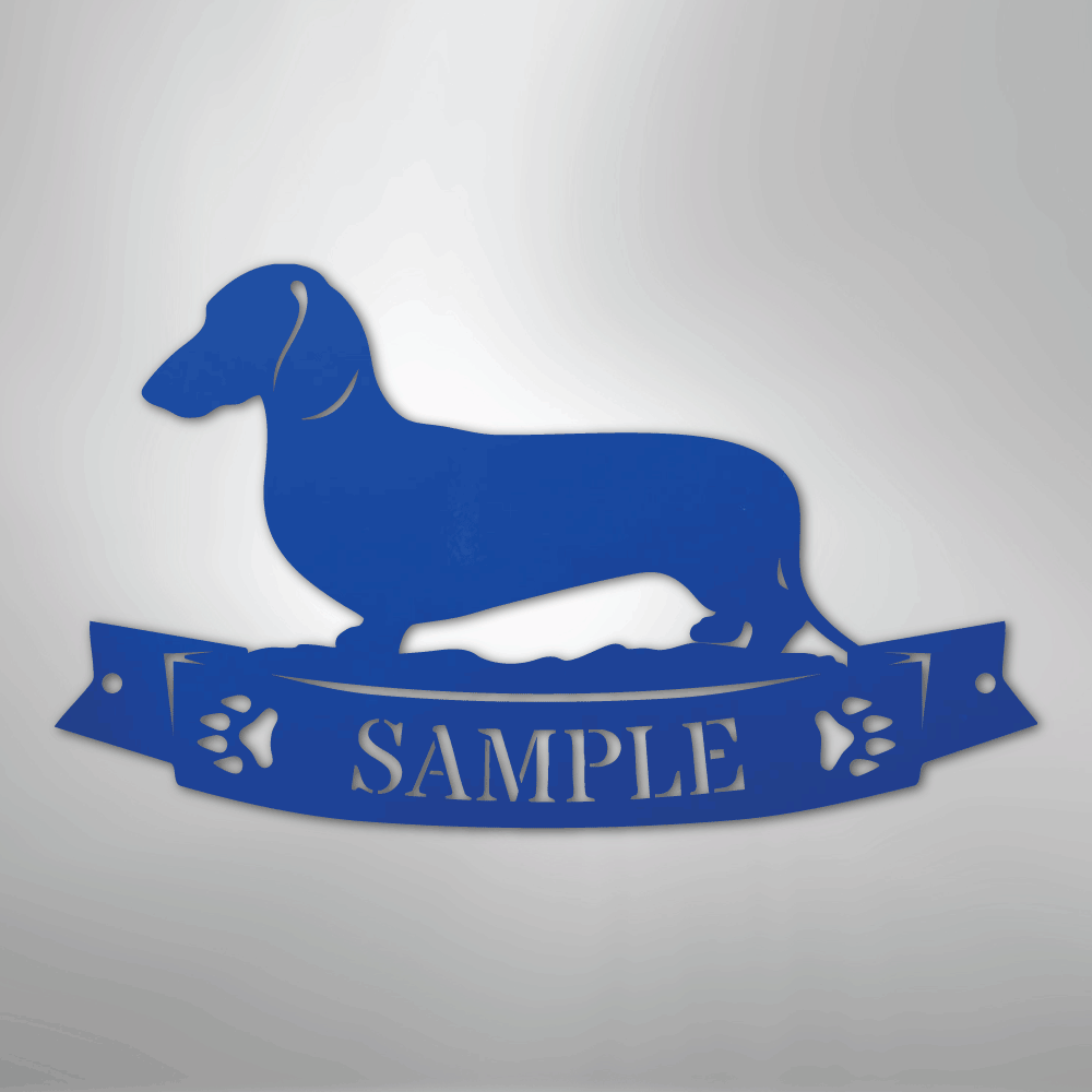 Dachshund Banner Monogram - Steel Sign
