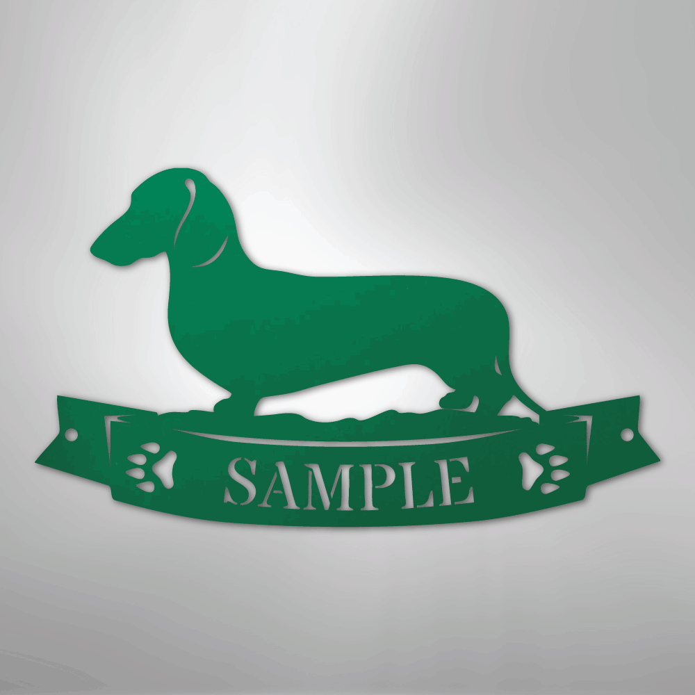 Dachshund Banner Monogram - Steel Sign