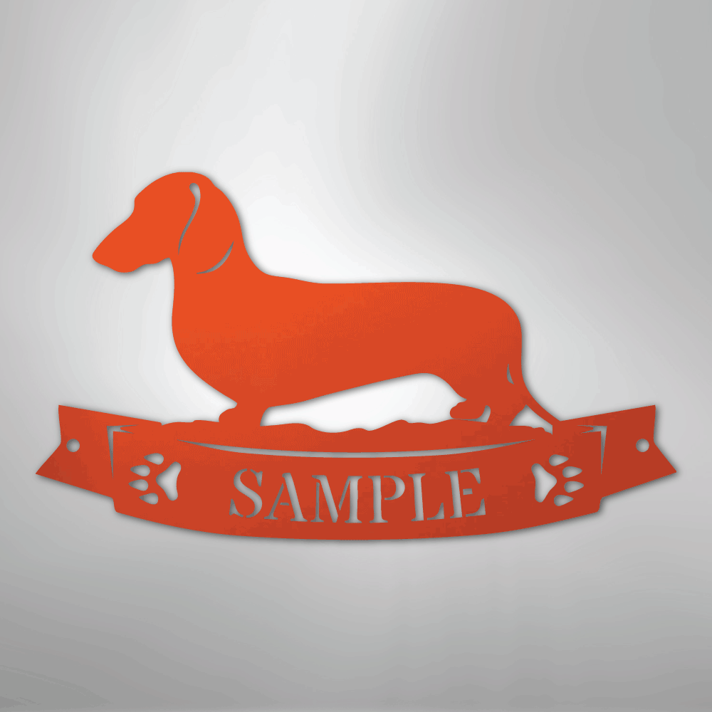 Dachshund Banner Monogram - Steel Sign