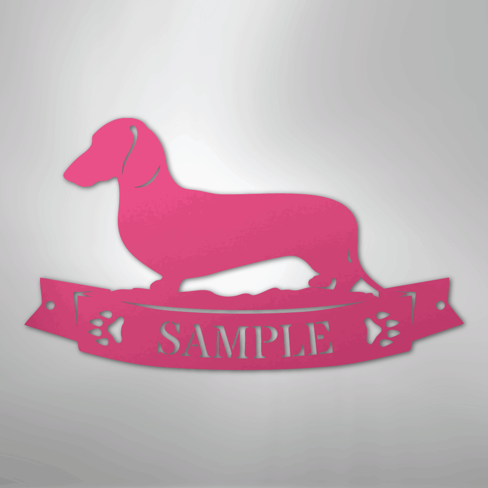 Dachshund Banner Monogram - Steel Sign