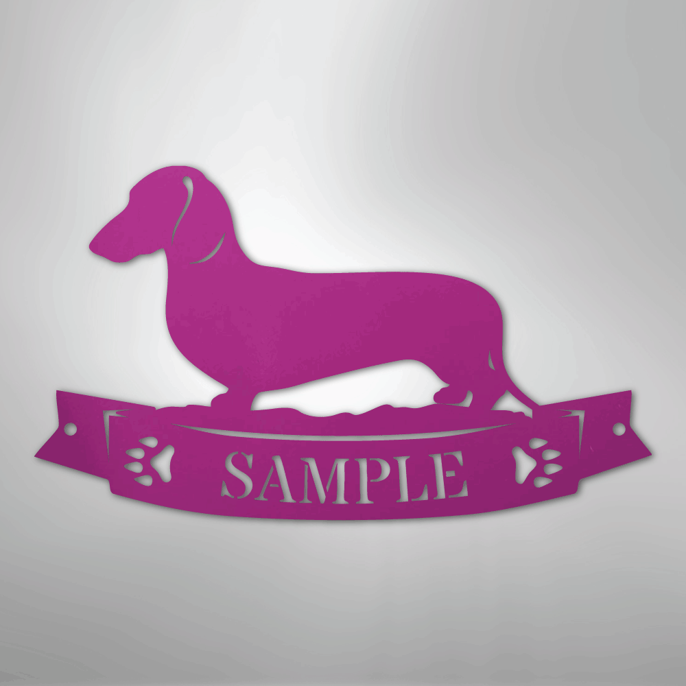 Dachshund Banner Monogram - Steel Sign