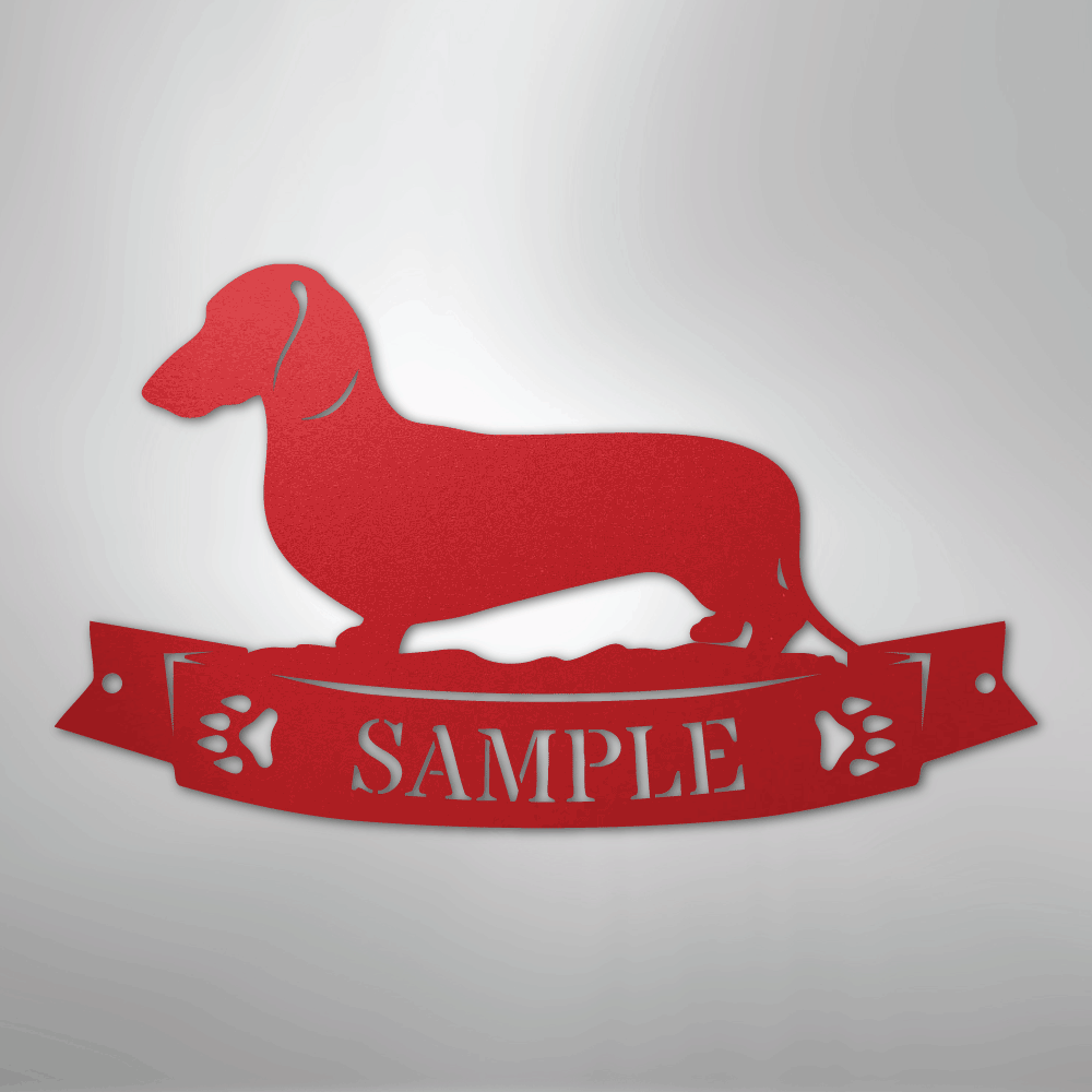 Dachshund Banner Monogram - Steel Sign