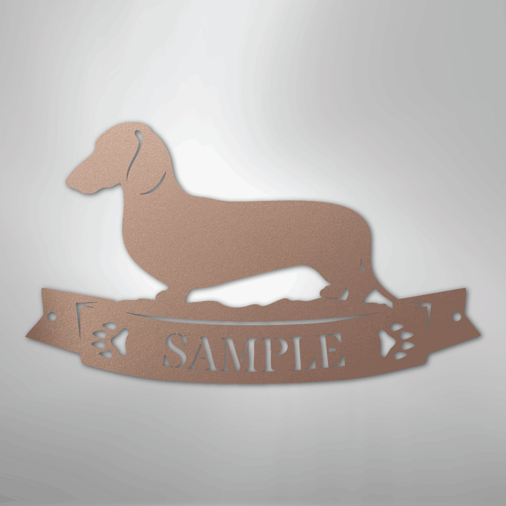Dachshund Banner Monogram - Steel Sign