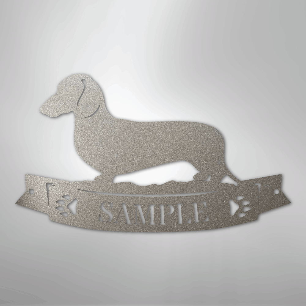Dachshund Banner Monogram - Steel Sign
