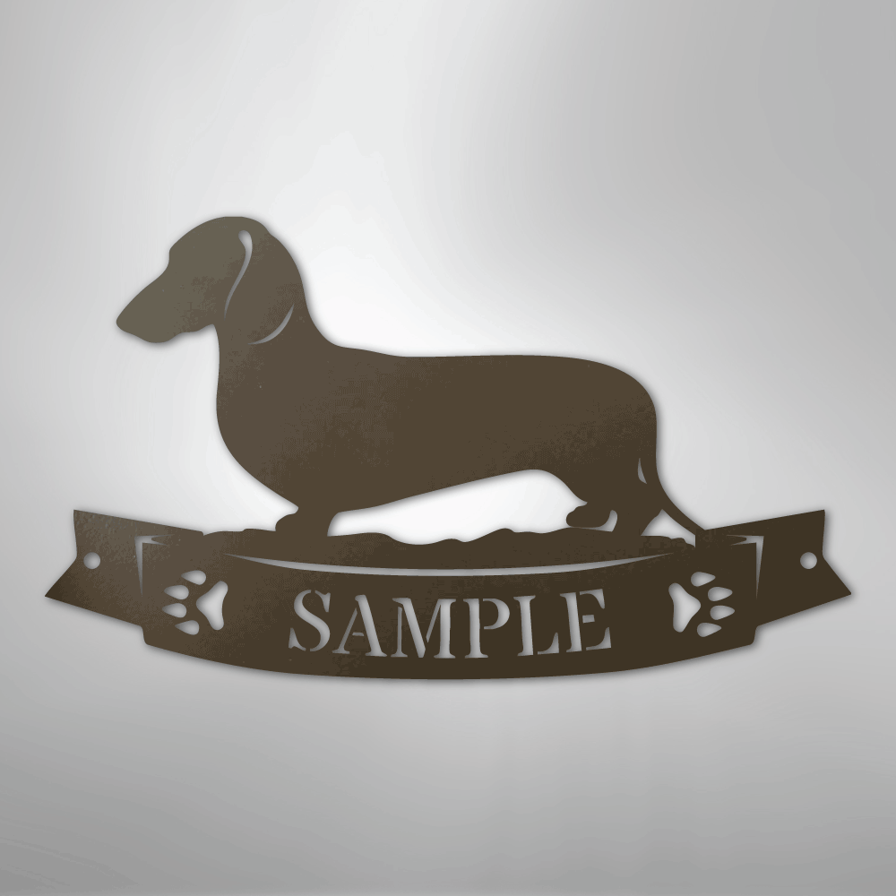 Dachshund Banner Monogram - Steel Sign