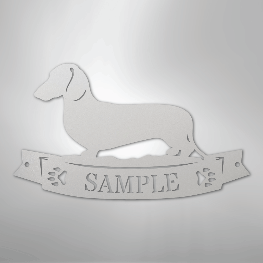 Dachshund Banner Monogram - Steel Sign
