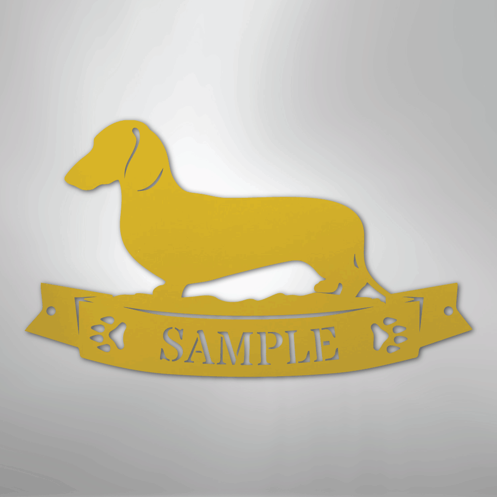 Dachshund Banner Monogram - Steel Sign