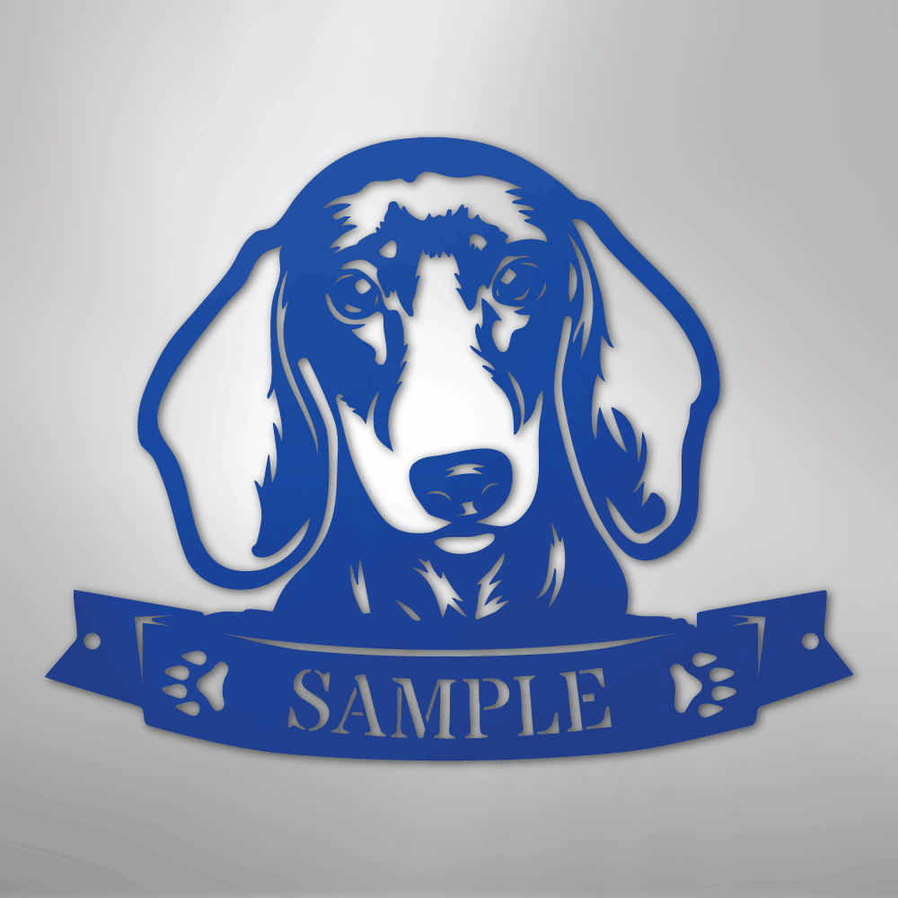 Dachshund Face Monogram - Steel Sign