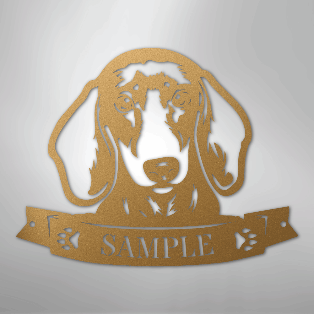 Dachshund Face Monogram - Steel Sign