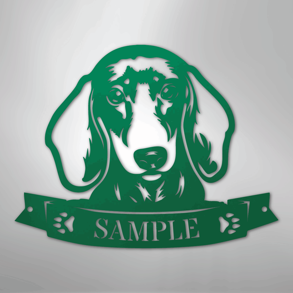 Dachshund Face Monogram - Steel Sign