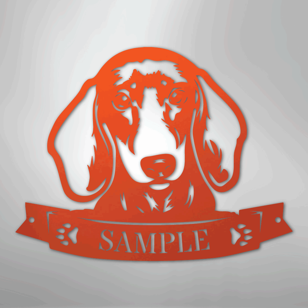 Dachshund Face Monogram - Steel Sign