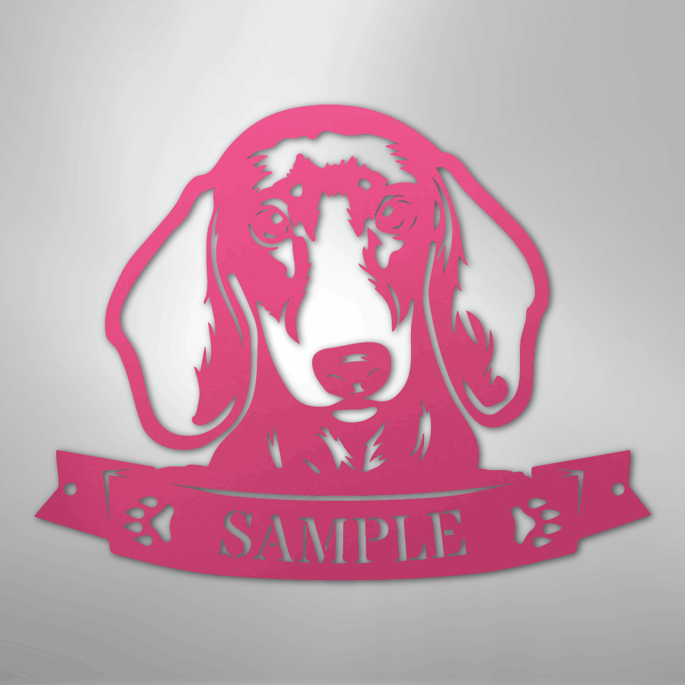 Dachshund Face Monogram - Steel Sign