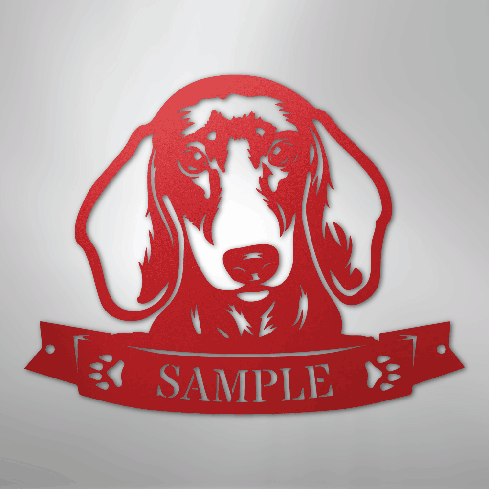 Dachshund Face Monogram - Steel Sign
