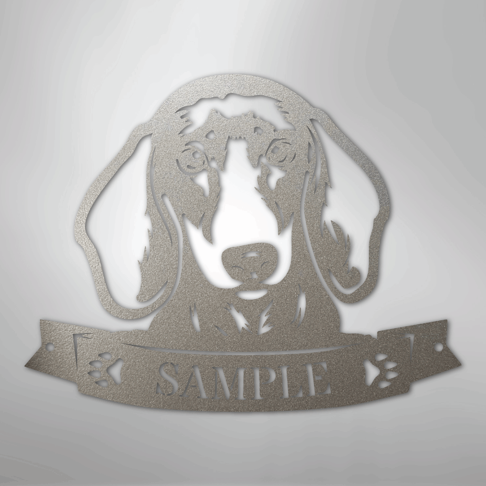 Dachshund Face Monogram - Steel Sign