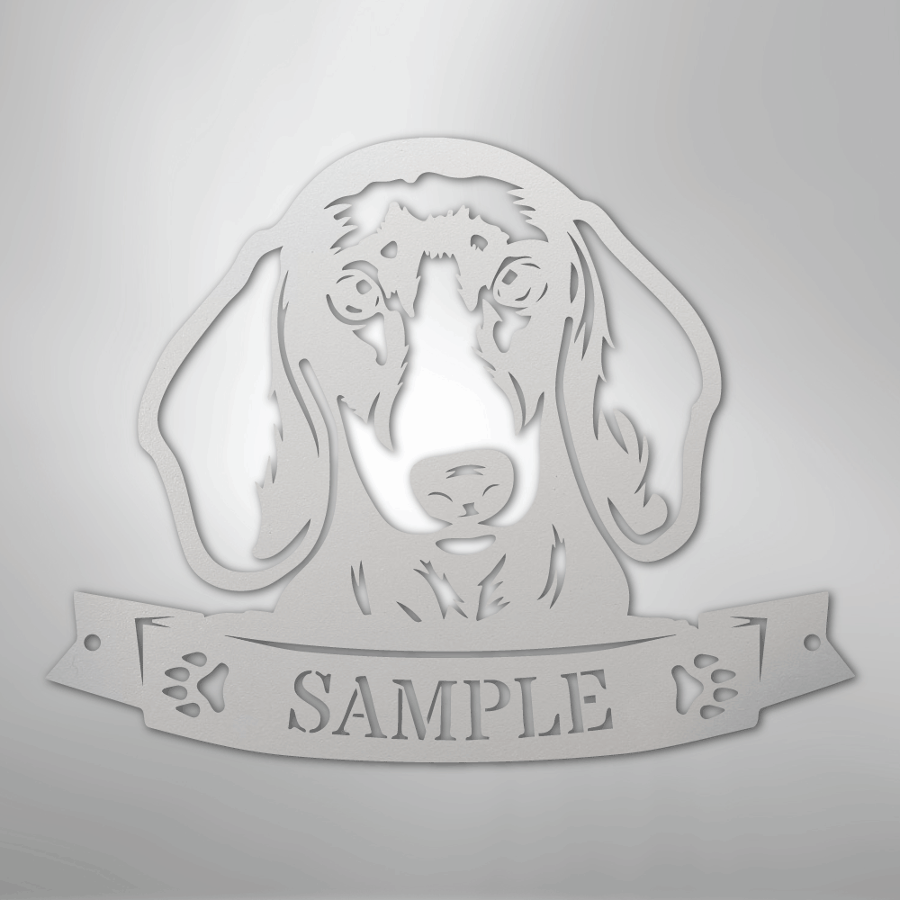 Dachshund Face Monogram - Steel Sign