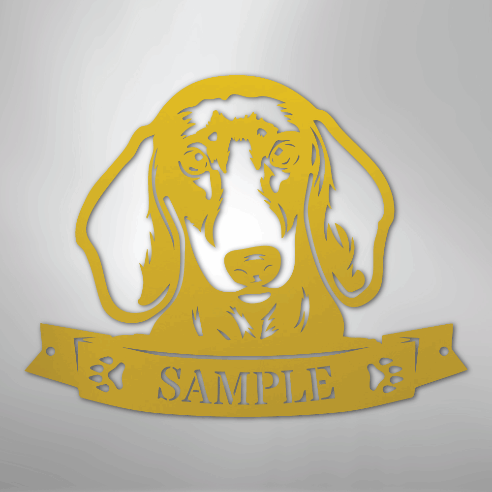 Dachshund Face Monogram - Steel Sign