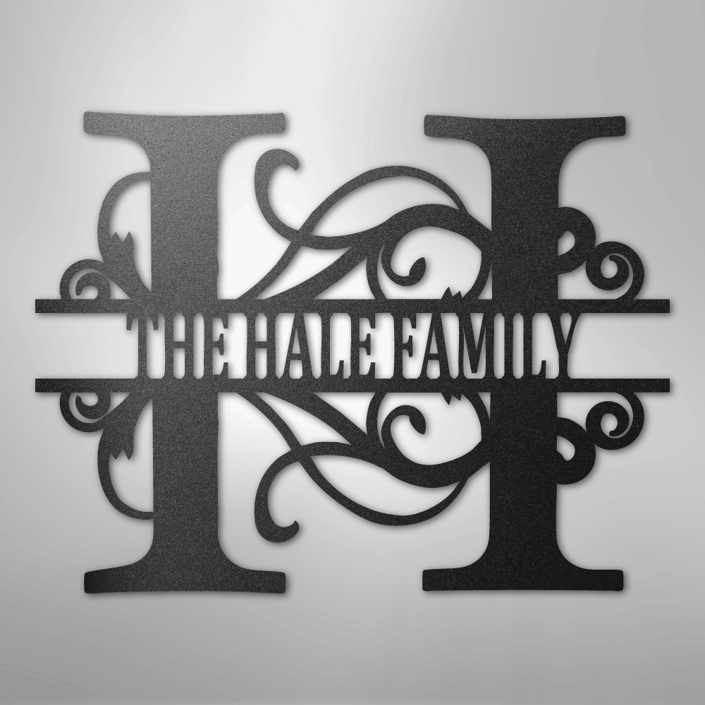 Split Letter Monogram - Steel Sign