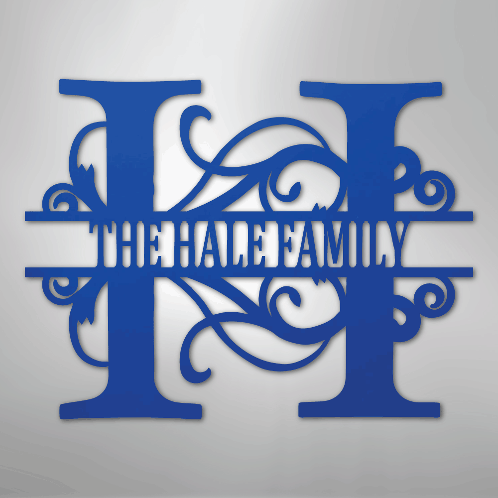 Split Letter Monogram - Steel Sign