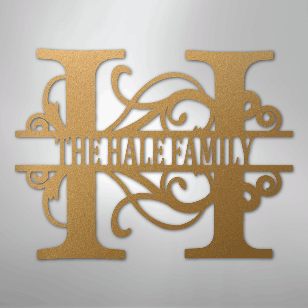 Split Letter Monogram - Steel Sign