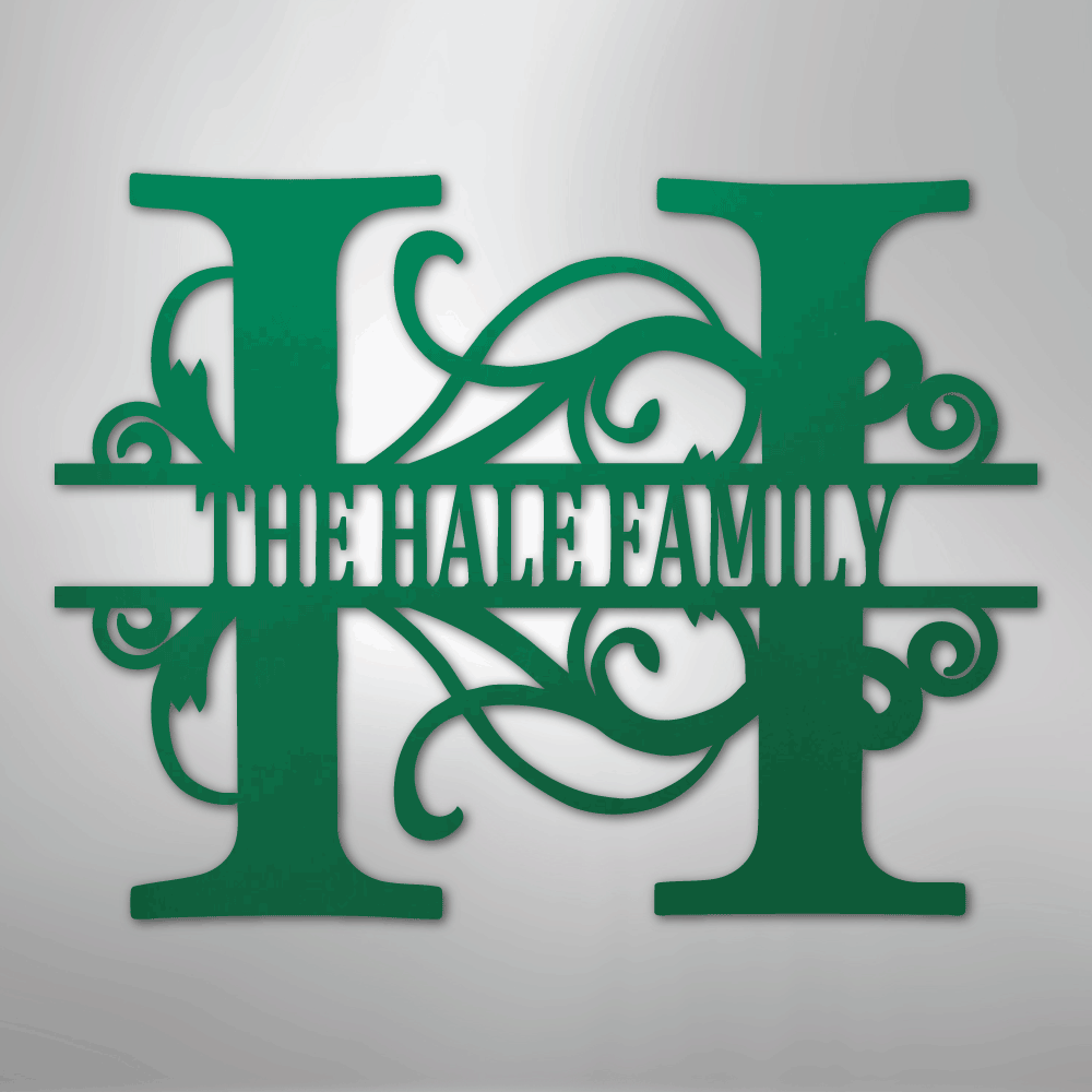 Split Letter Monogram - Steel Sign