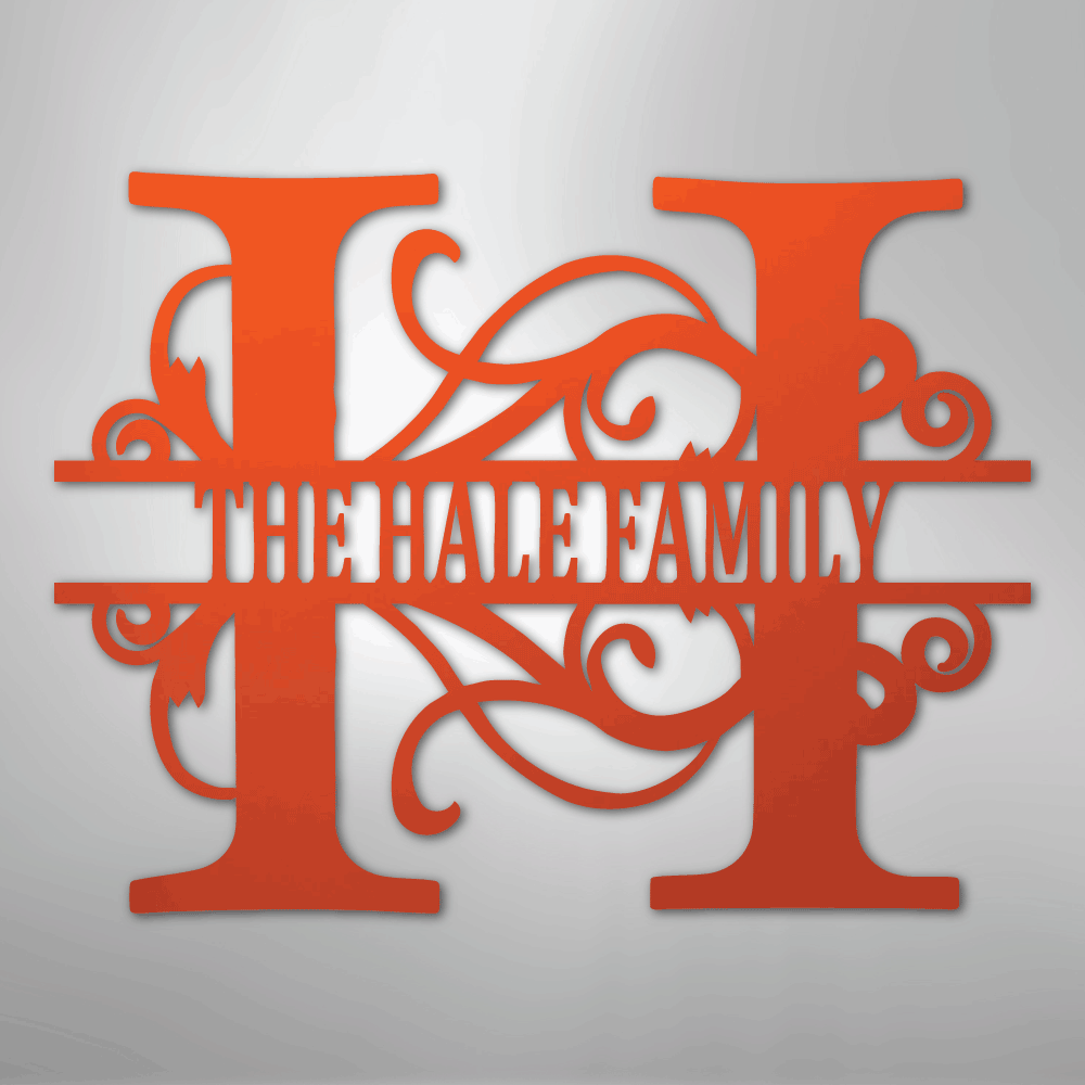 Split Letter Monogram - Steel Sign