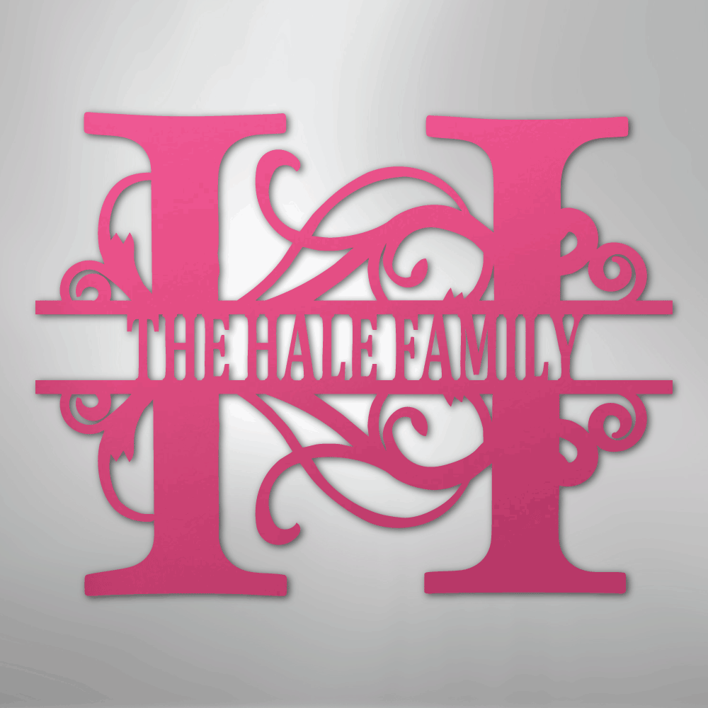 Split Letter Monogram - Steel Sign