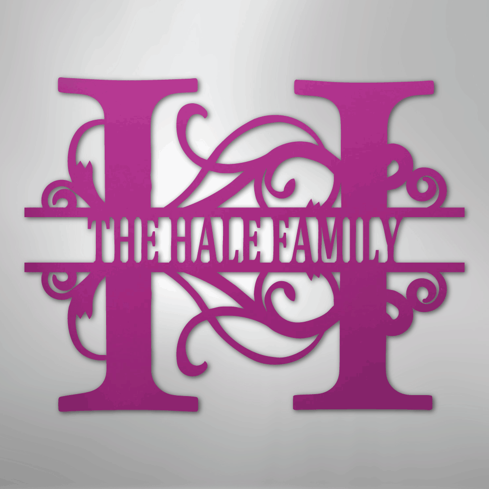 Split Letter Monogram - Steel Sign