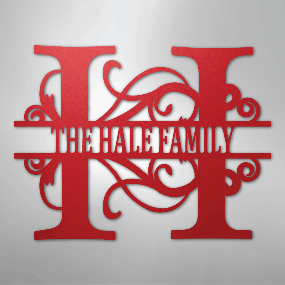 Split Letter Monogram - Steel Sign