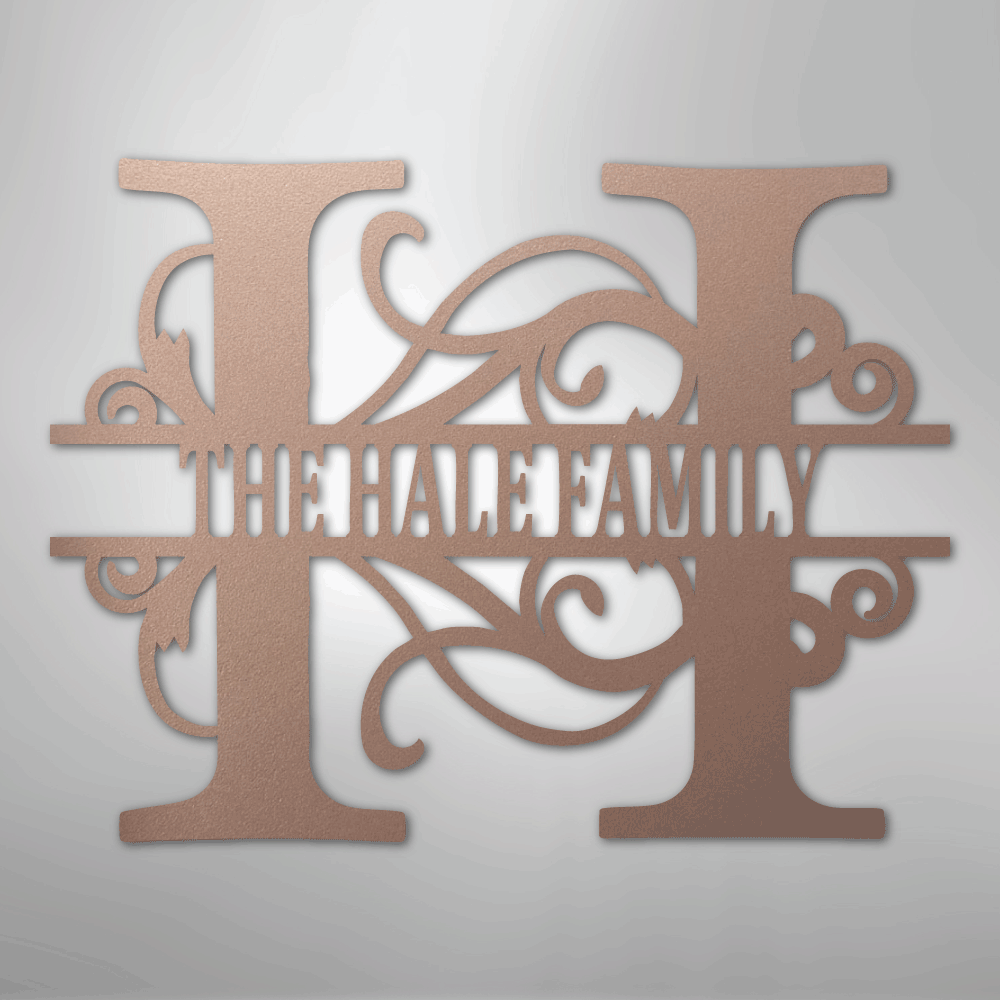 Split Letter Monogram - Steel Sign