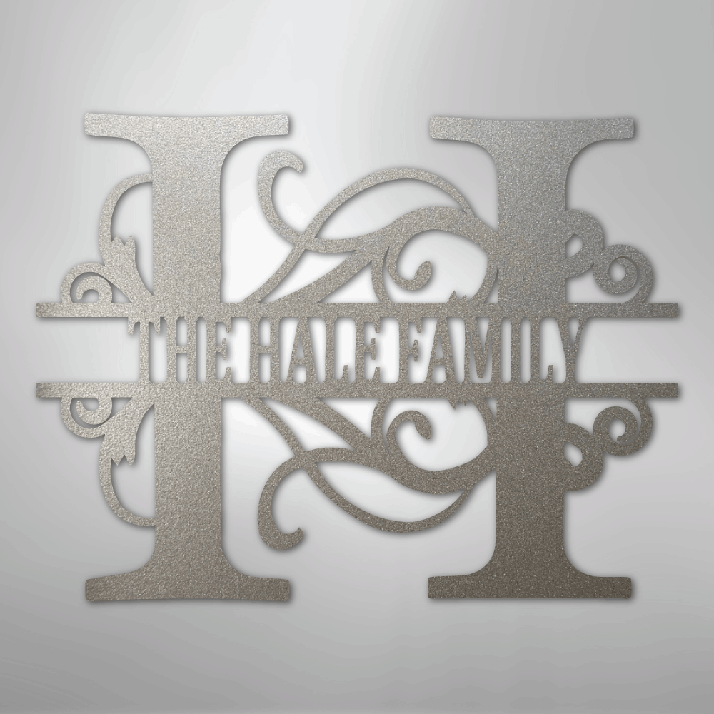 Split Letter Monogram - Steel Sign