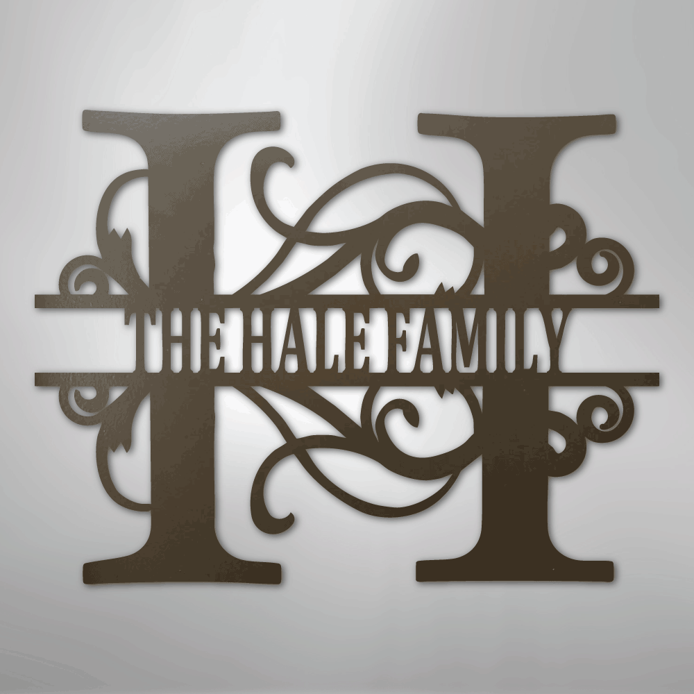 Split Letter Monogram - Steel Sign