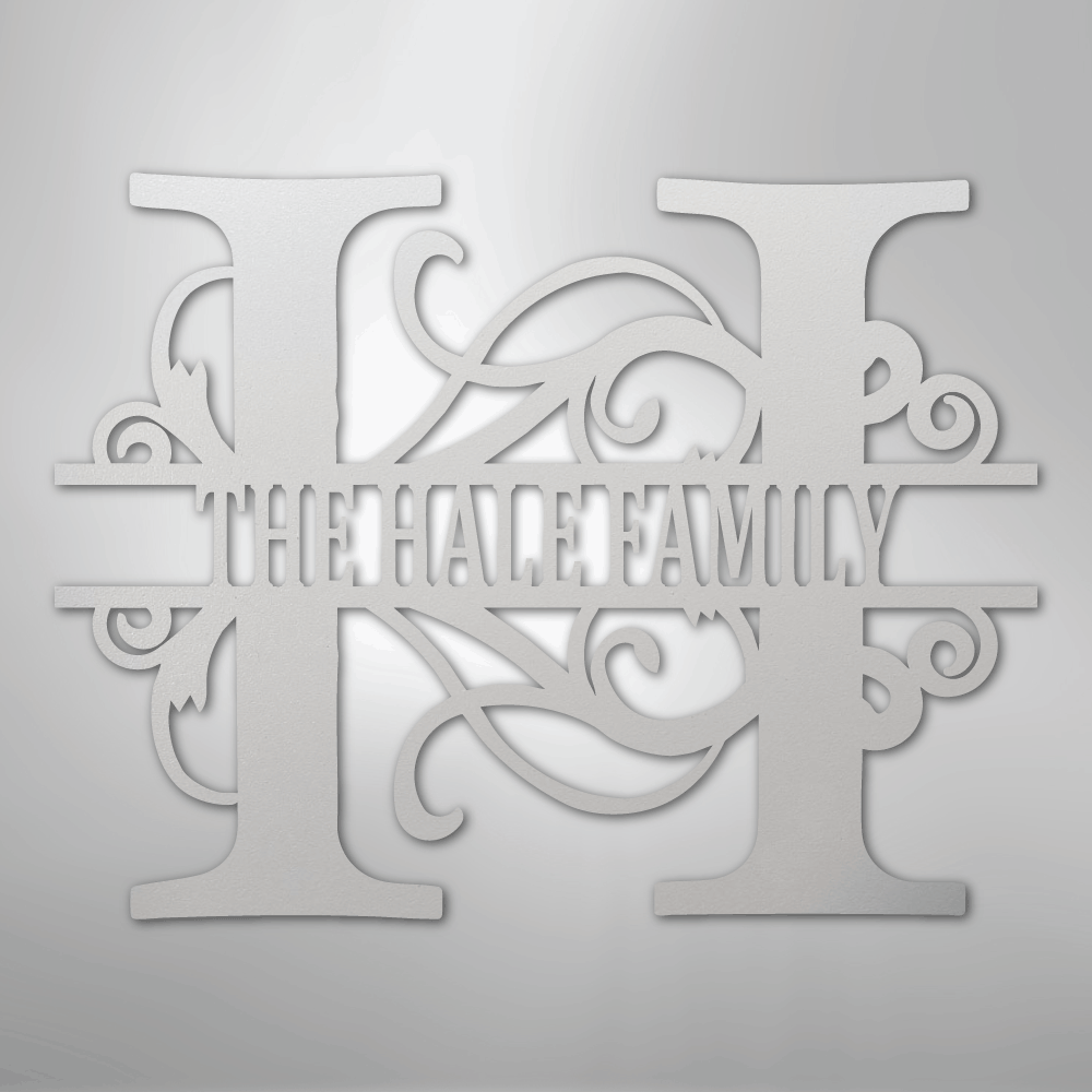 Split Letter Monogram - Steel Sign