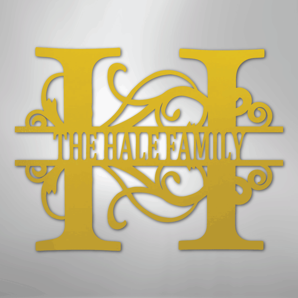 Split Letter Monogram - Steel Sign