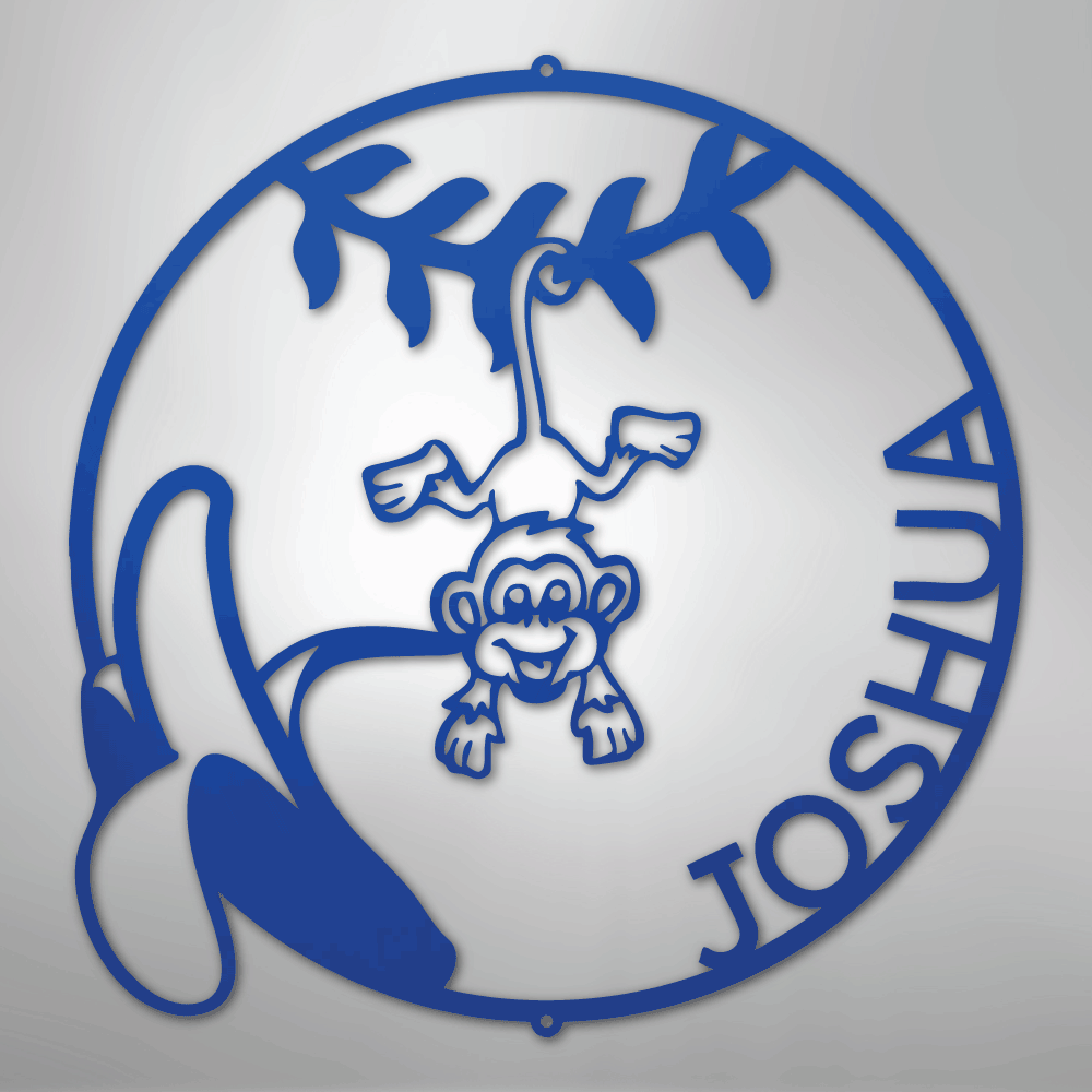 Our Little Monkey Monogram - Steel Sign