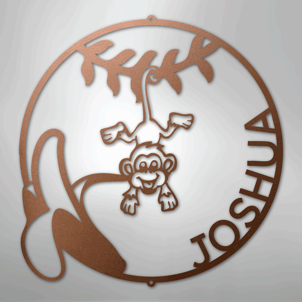 Our Little Monkey Monogram - Steel Sign