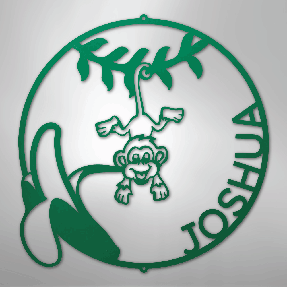 Our Little Monkey Monogram - Steel Sign