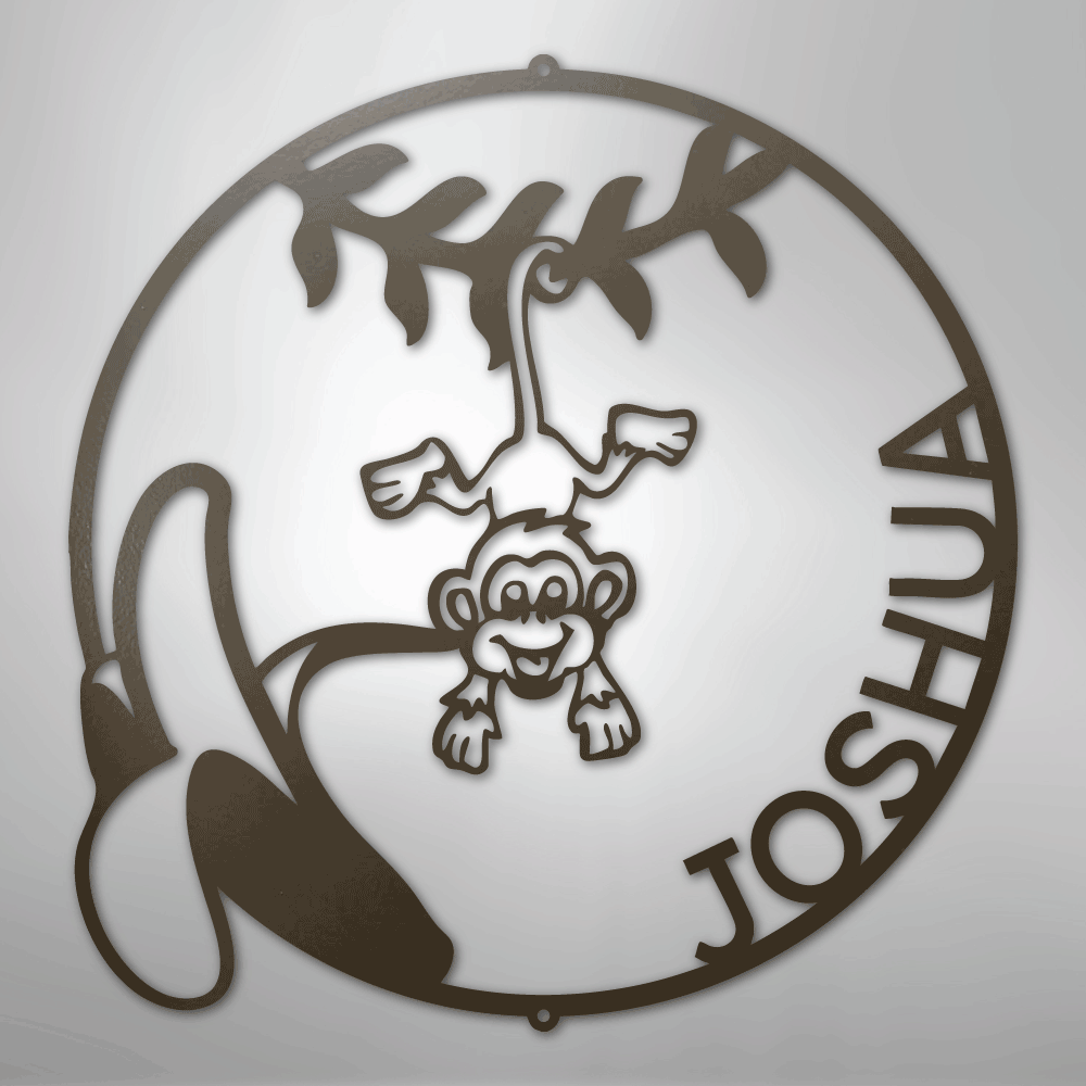 Our Little Monkey Monogram - Steel Sign