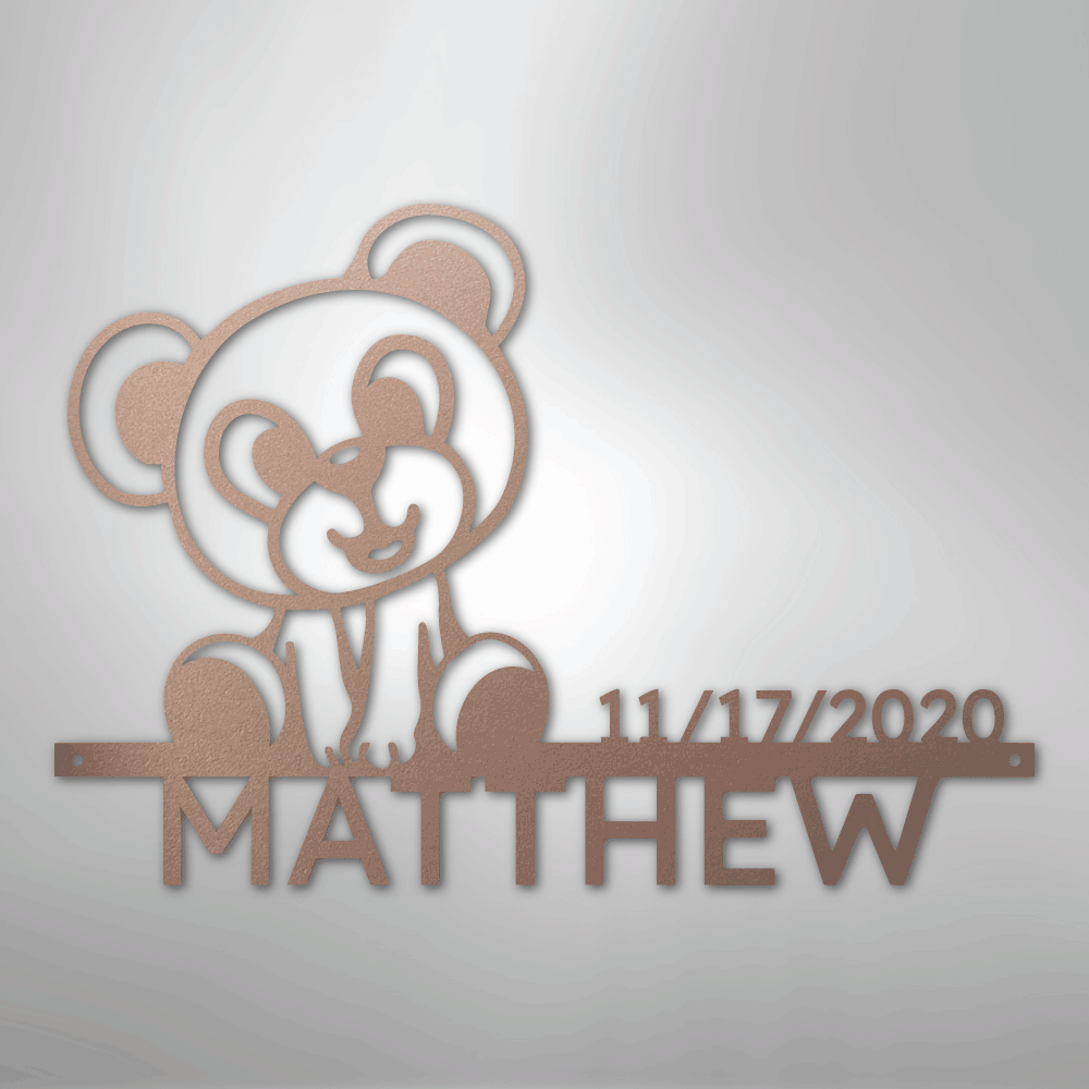 Teddy Monogram - Steel Sign
